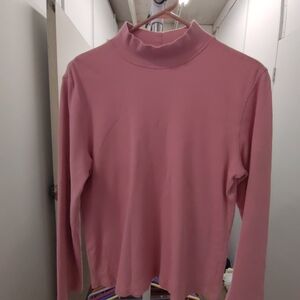 Karen Scott Pink Long Sleeve Turtleneck Top